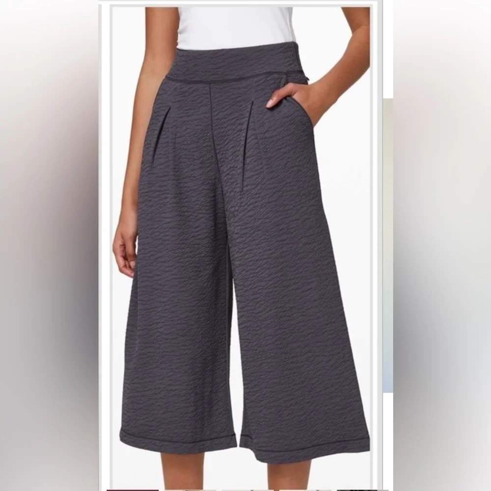 EUC - Lululemon - Can you feel the pleat pants - size 4 - dark charcoal color